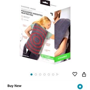 NWT IN BOX.  SHARPER IMAGE CALMING HEAT Massaging weighted heating pad